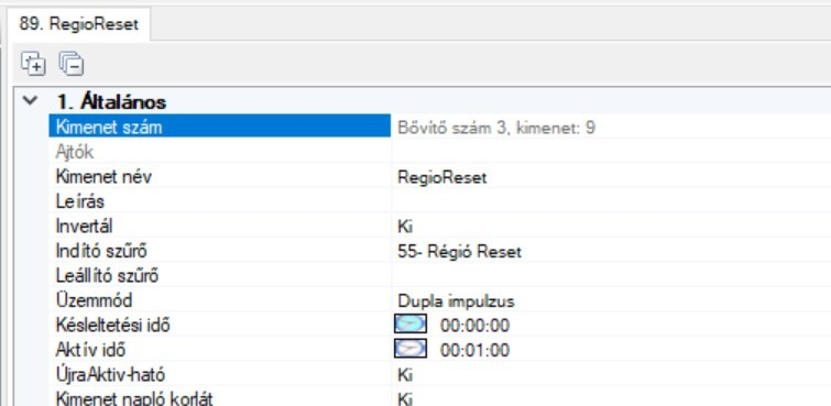 ATS Advanced régióvezérlés kimenet