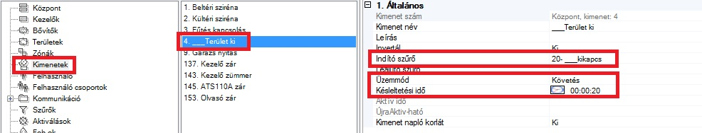 ATS Advanced új kimenet létrehozása