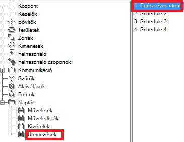 ATS Advanced: Ütemezés kiválasztása