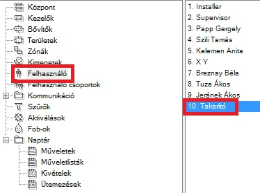 ATS Advanced: felhasználó kiválasztása