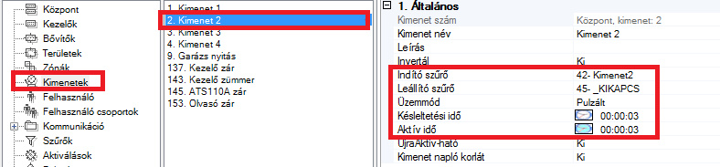 ATS Advanced - kimenet 2 konfiguráció