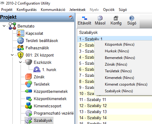 Tűzjelző központ - projekt