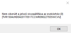 Truvision sikertelen jelszó visszaállítás