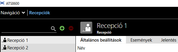 ATS8600 recepció létrehozása