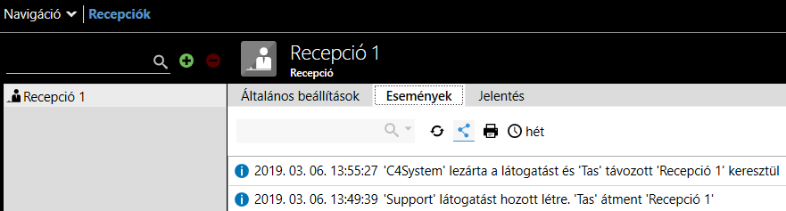Integrált rendszer - ATS8600 recepció