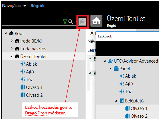Régióeszköz integrált rendszerben