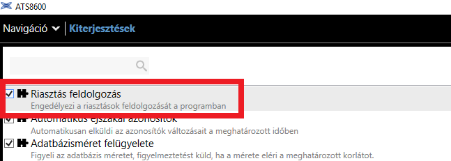 ATS8600 riasztás hangjelzései
